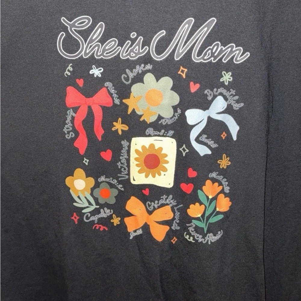 She is Mom Graphic Kids Shirt - Black